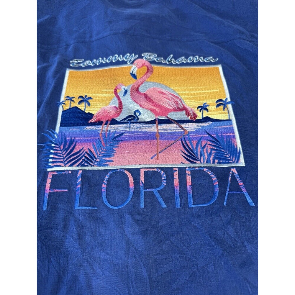 Tommy Bahama Flamingo Sunset Camp Shirt - Island Navy XL Extra large